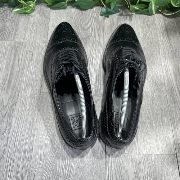 T.U.K. Pointed Creeper Men\'s 11 Black Leather Lace Platform Shoes main image 7